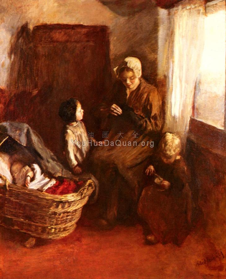 Cottagers At Scheveningen - 艾伯特·纳赫伊斯